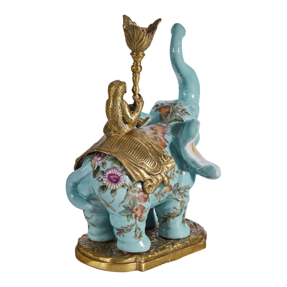 Подсвечник в виде слона из фарфора с бронзовыми элементами Elephant in the Garden of Eden