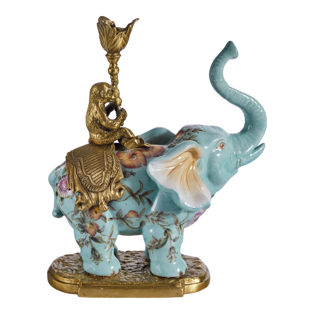 Подсвечник в виде слона из фарфора с бронзовыми элементами Elephant in the Garden of Eden