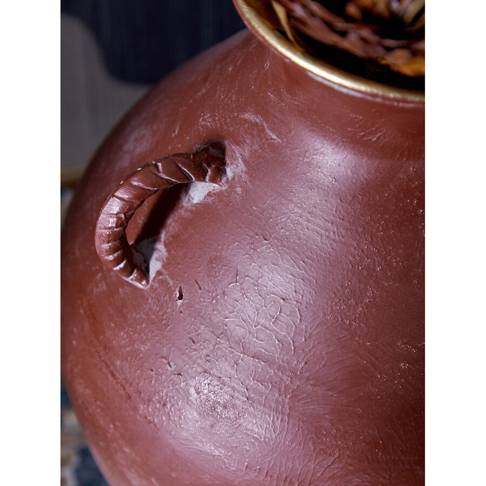 Ваза бордовая с 4-мя фактурными ручками Vase Burgundy Glaze
