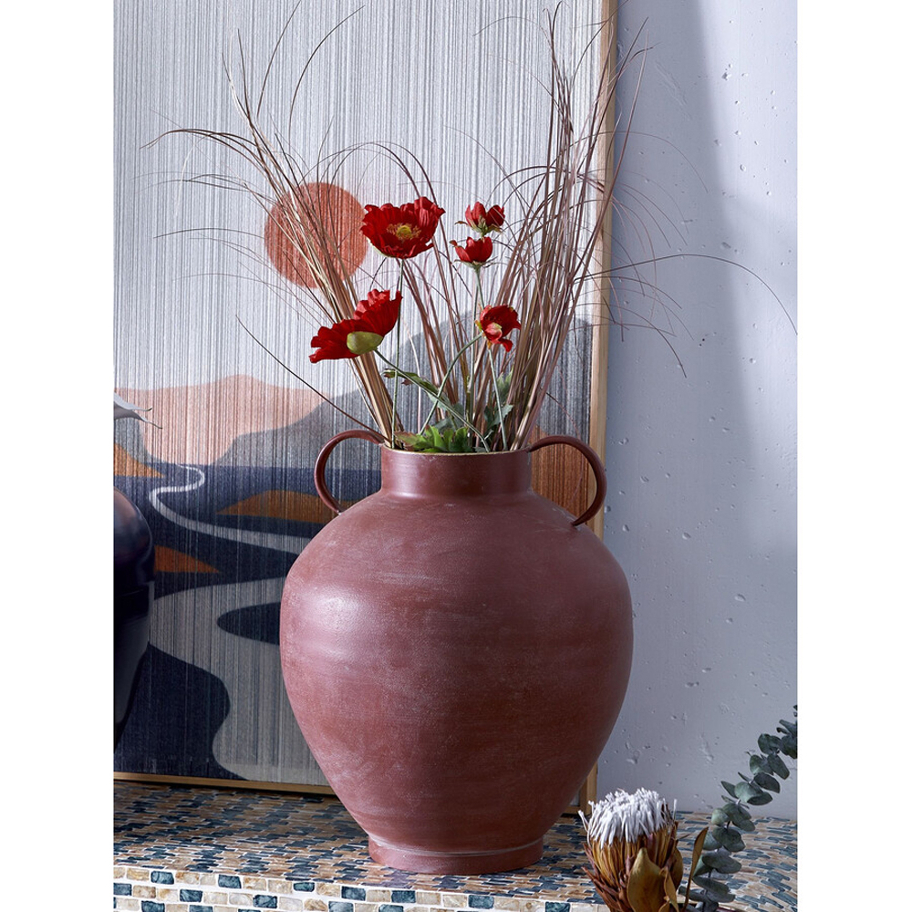 Ваза бордовая с 2-мя фактурными ручками Vase Burgundy Glaze