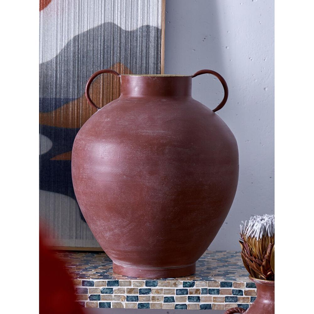Ваза бордовая с 2-мя фактурными ручками Vase Burgundy Glaze