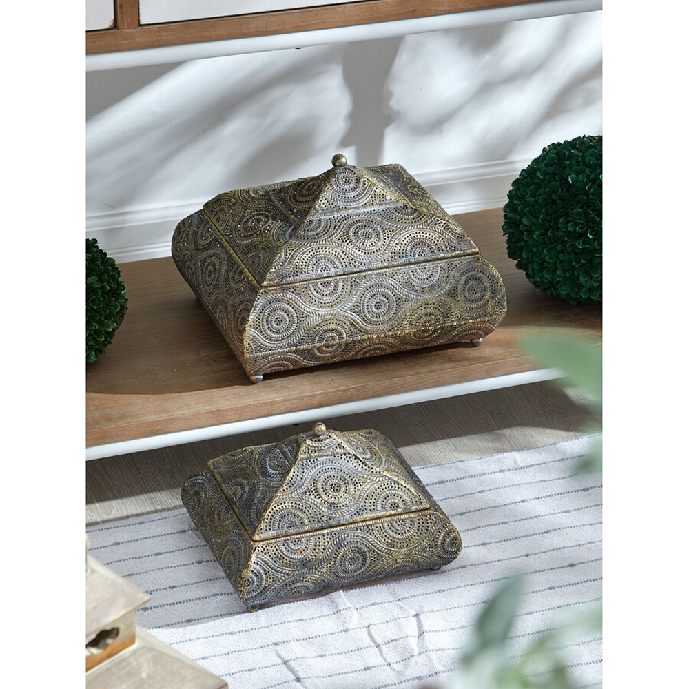 Набор из двух шкатулок с эффектом патинирования Austronesian Caskets