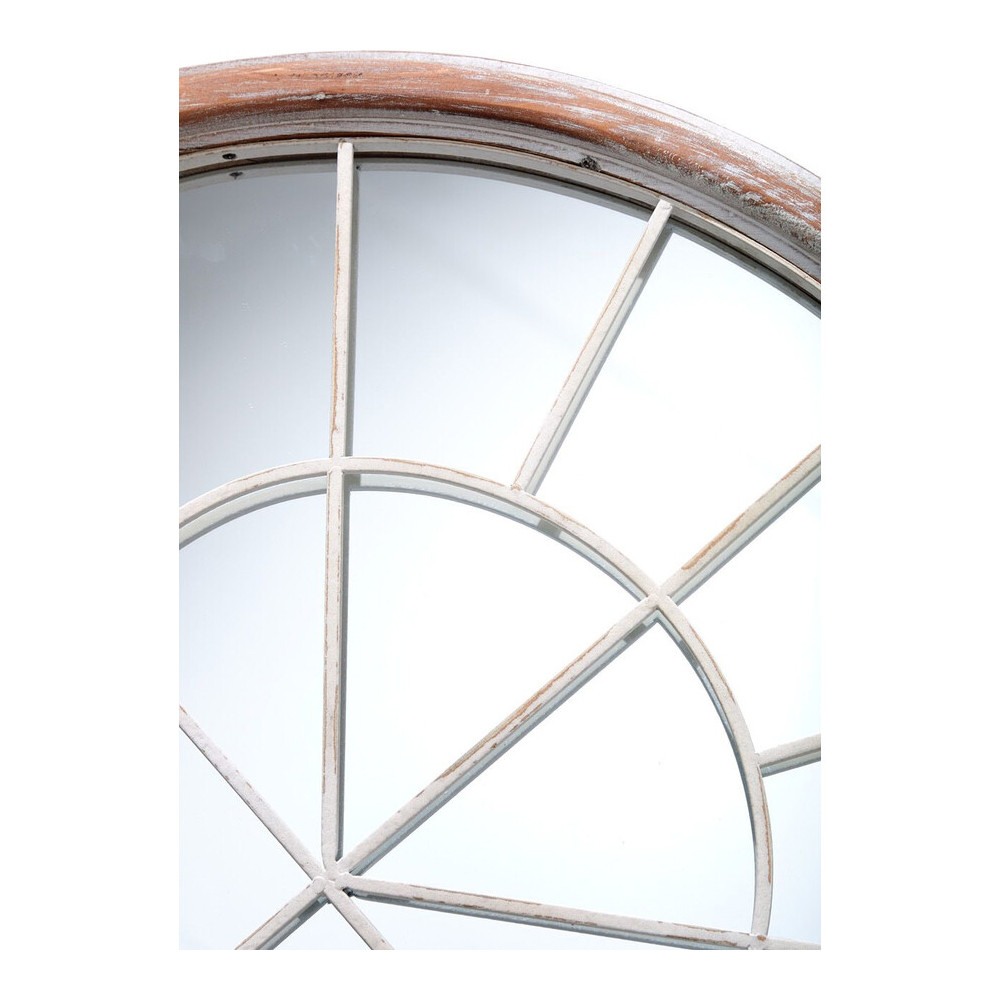 Зеркало-окно настенное в венецианском стиле с деревянной рамой бежевого цвета Venetian Smooth