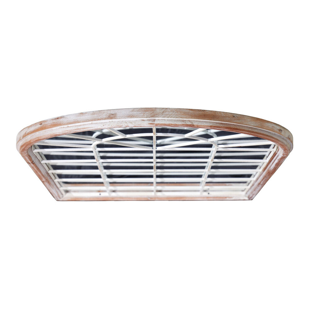 Зеркало-окно настенное в венецианском стиле с деревянной рамой бежевого цвета Venetian Smooth