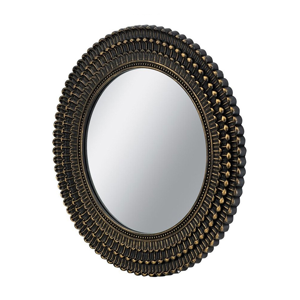 Зеркало круглое с текстурированным дизайном рамы Helios