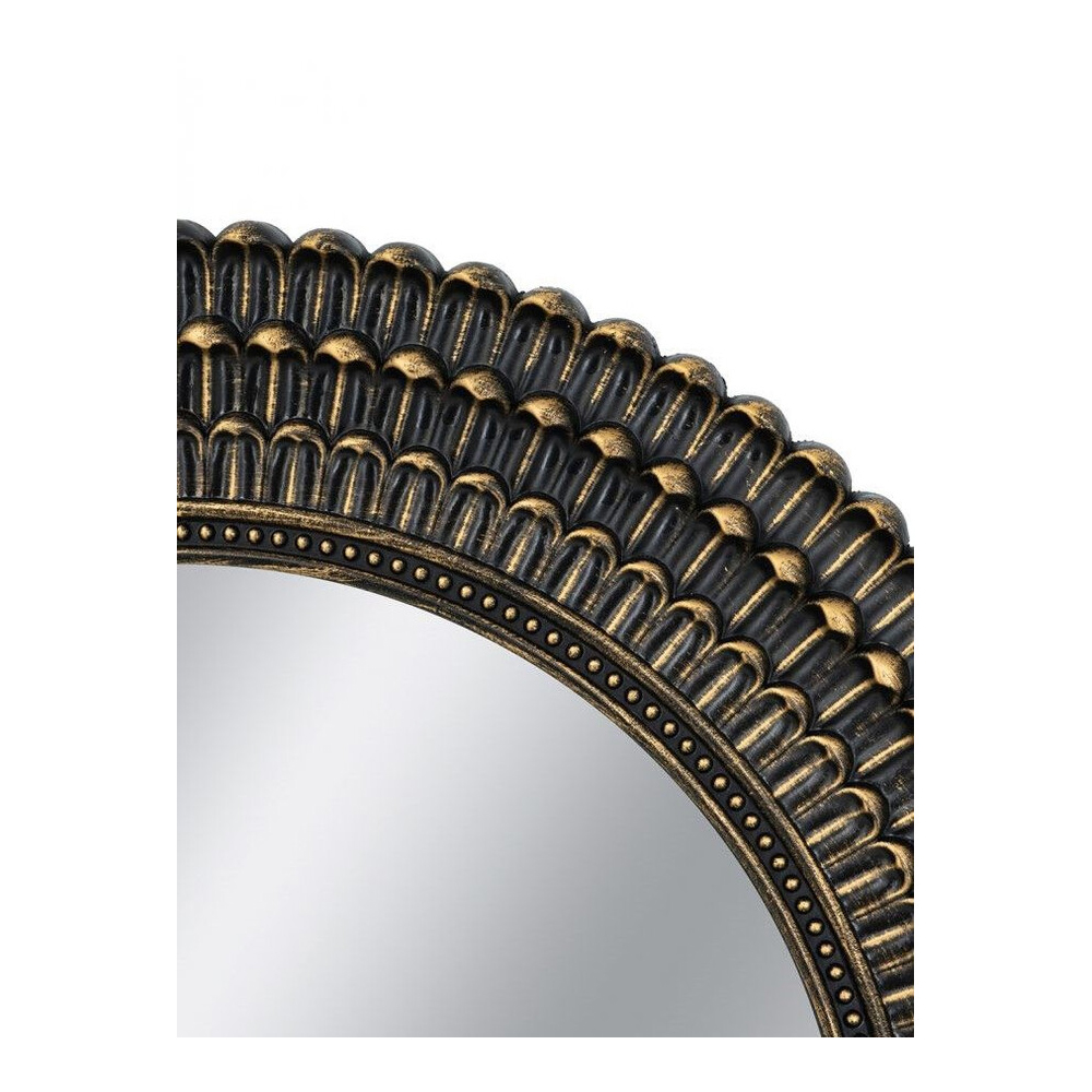 Зеркало круглое с текстурированным дизайном рамы Helios