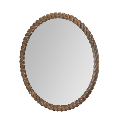Зеркало круглое с текстурной рамой из натурального дерева Pine Wall Mirror