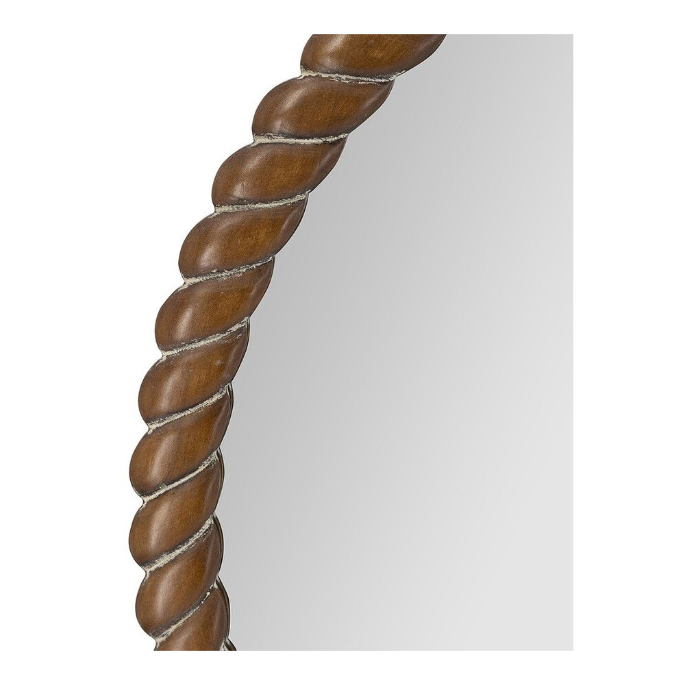 Зеркало круглое с текстурной рамой из натурального дерева  Pine Wall Mirror