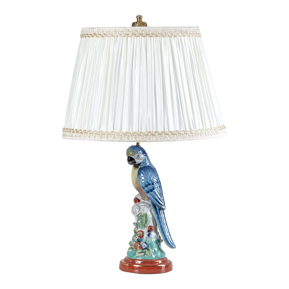 Настольная лампа с абажуром и основанием в виде попугая Parrot Table Lamp