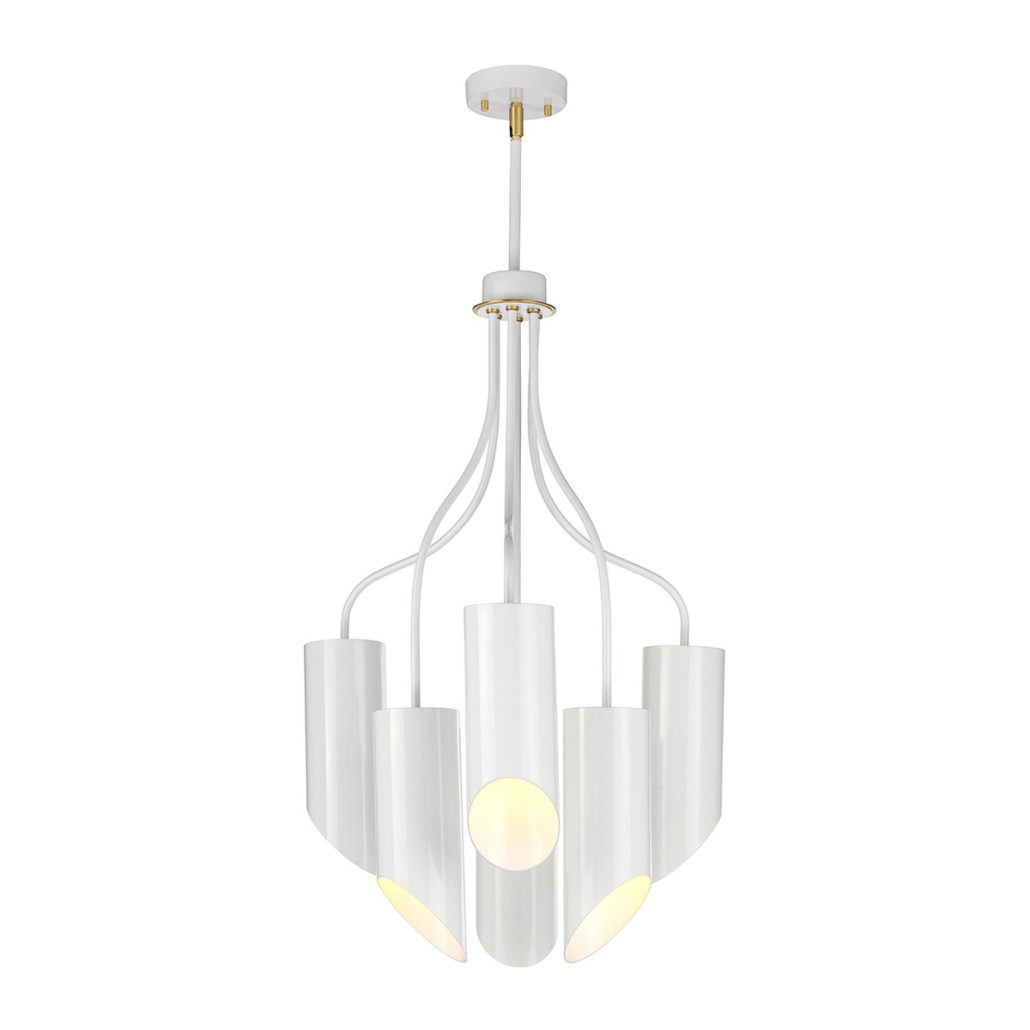 Люстра белого цвета с 6-ю цилиндрическими плафонами Elstead Lighting