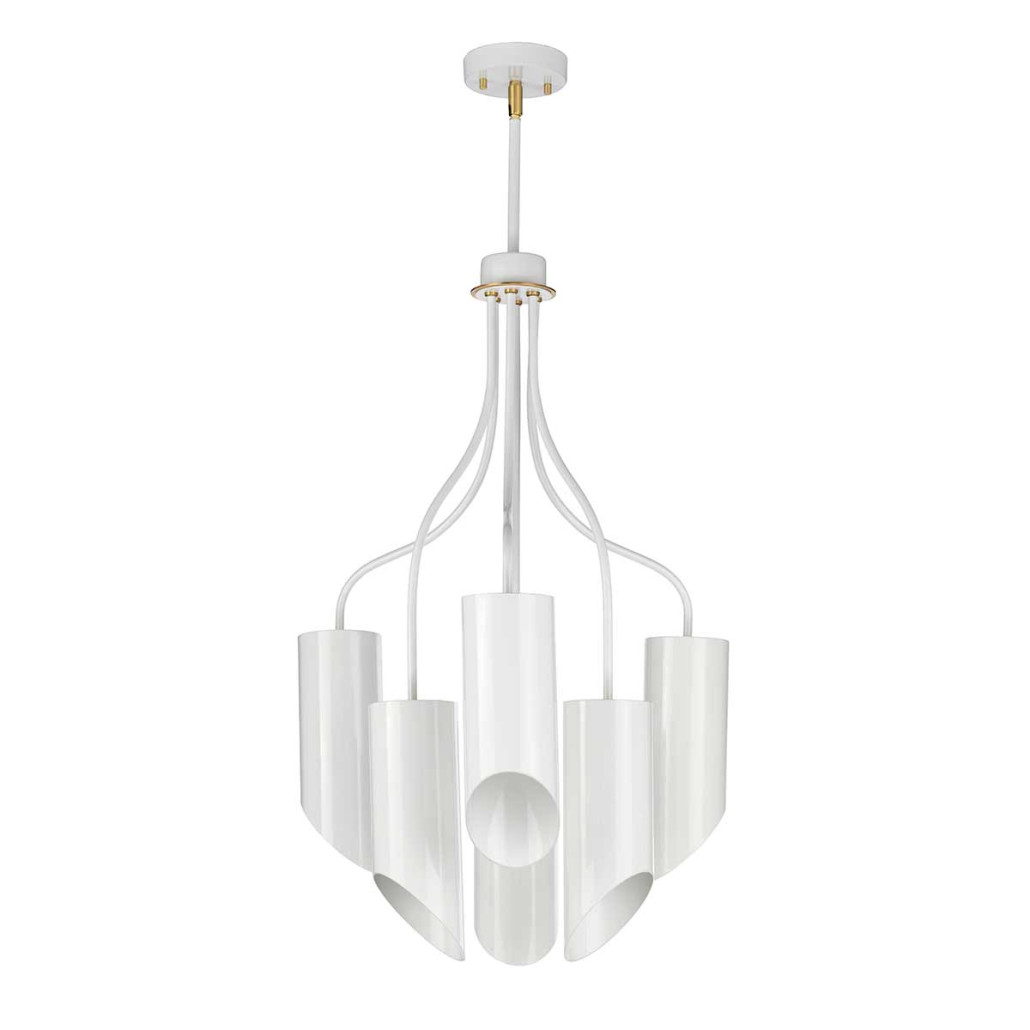 Люстра белого цвета с 6-ю цилиндрическими плафонами Elstead Lighting