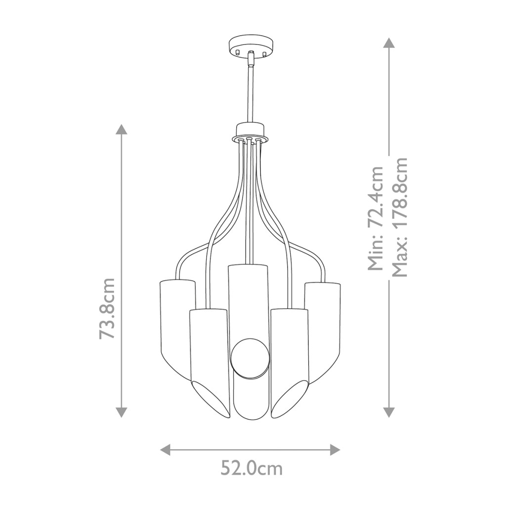 Люстра белого цвета с 6-ю цилиндрическими плафонами Elstead Lighting