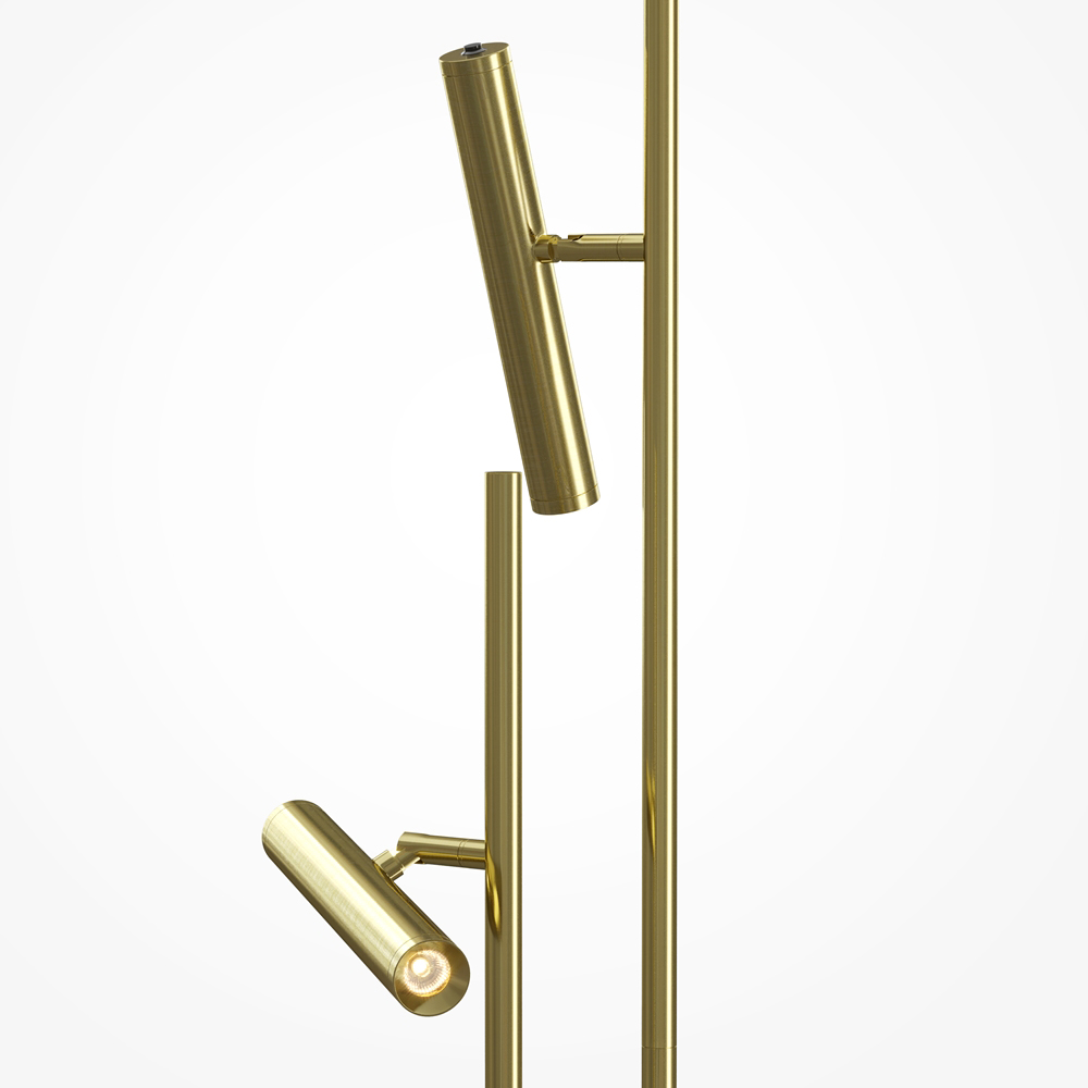 Напольный торшер светодионый золотой Lumen Duo