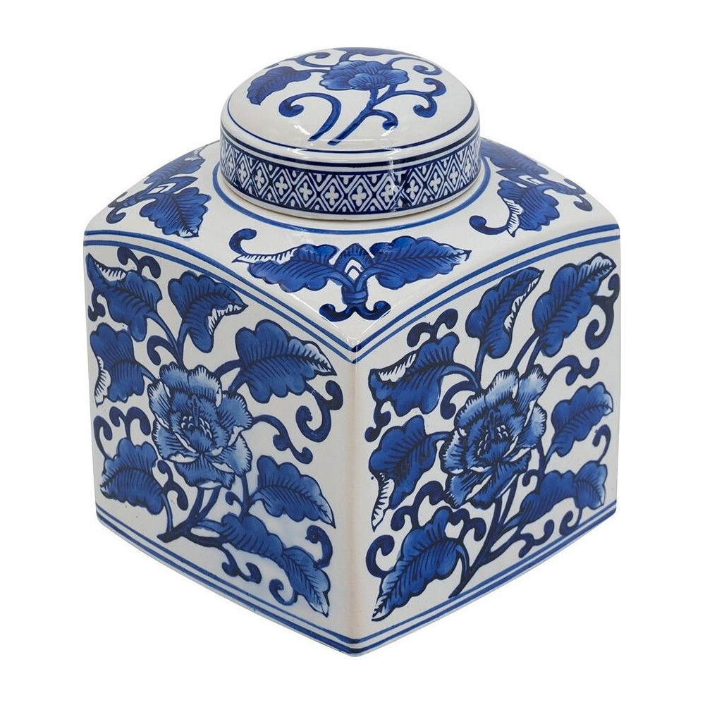 Ваза с крышкой в китайском стиле Oriental Blue & White Ornament Vases