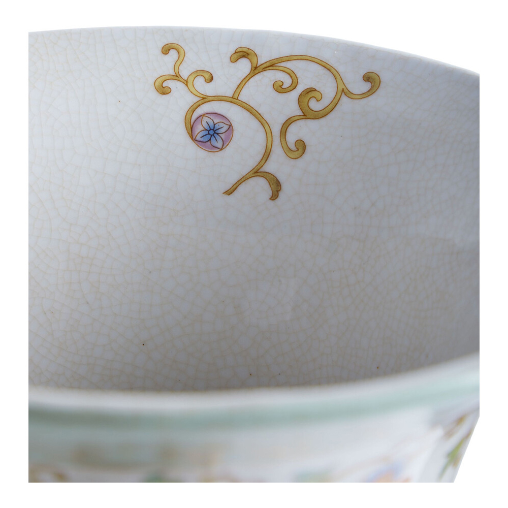 Ваза высокая из фарфора на бронзовом основании Turquoise Blooming Garden