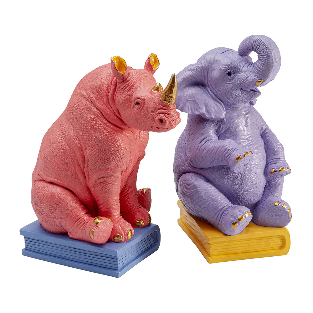 Держатель для книг Elephant and Rhinoceros Bookend