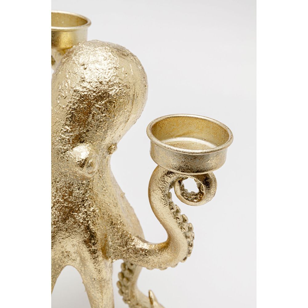 Подсвечник золотой Осьминог Gold Octopus Candlestick