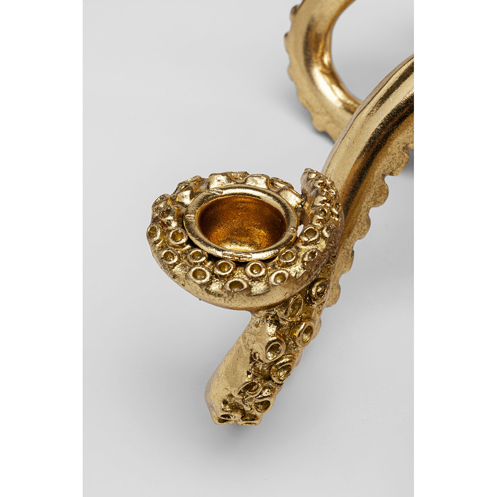 Большой Подсвечник золотой Осьминог Gold Octopus Candlestick