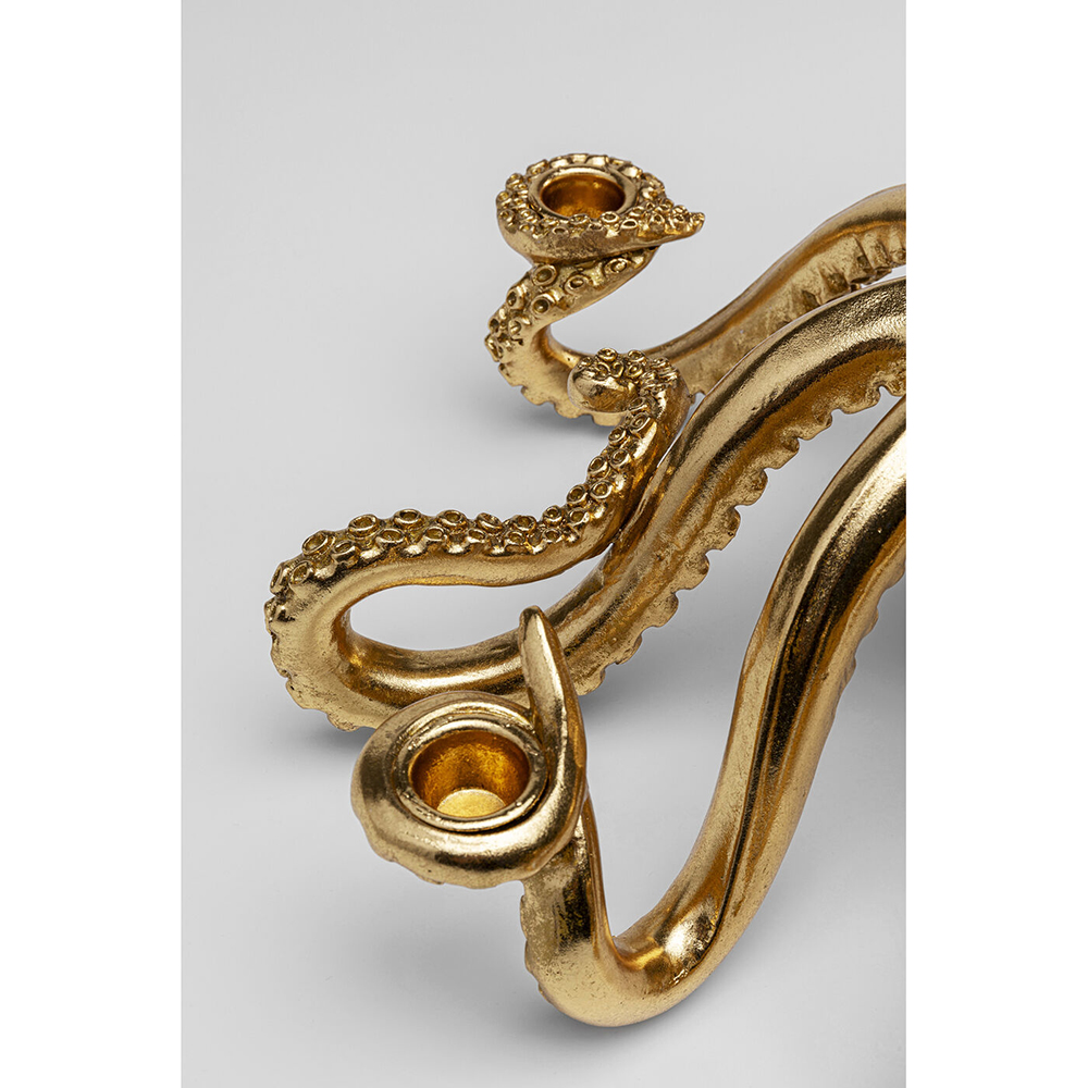 Большой Подсвечник золотой Осьминог Gold Octopus Candlestick