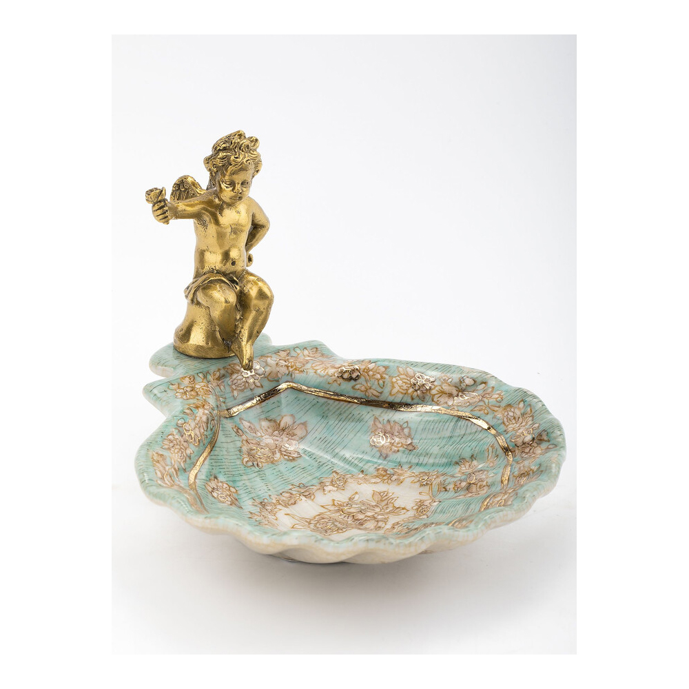 Блюдо с бронзовым ангелом Porcelain Angels of Paradise