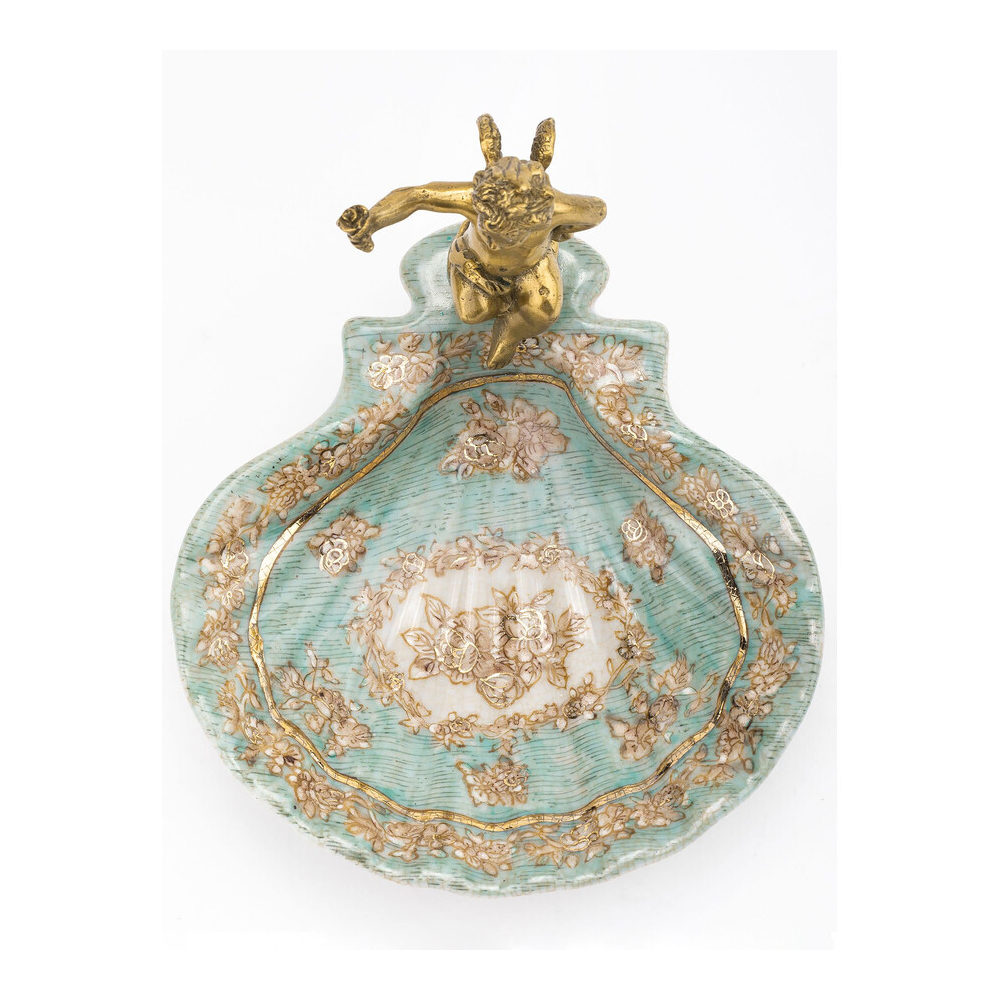 Блюдо с бронзовым ангелом Porcelain Angels of Paradise