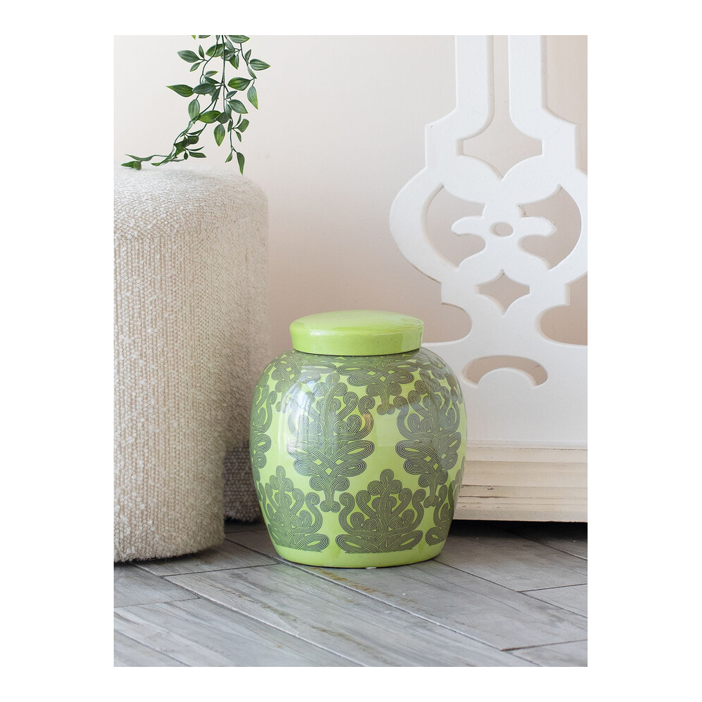 Банка с крышкой Porcelain Malachite Jar
