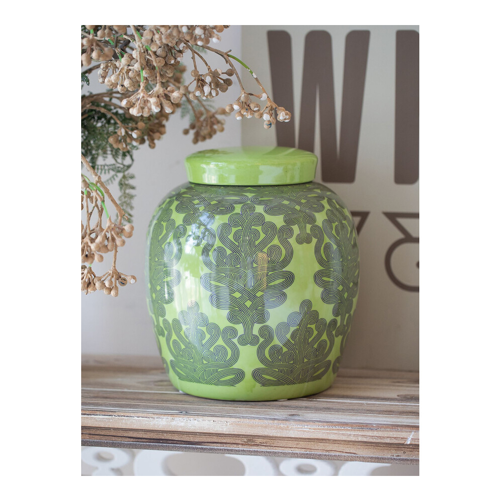 Банка с крышкой Porcelain Malachite Jar