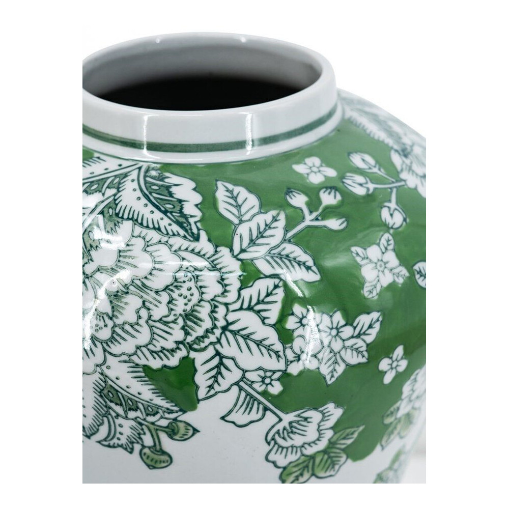 Ваза с зелеными цветочными и птичьими мотивами Vase Inspired by Nature