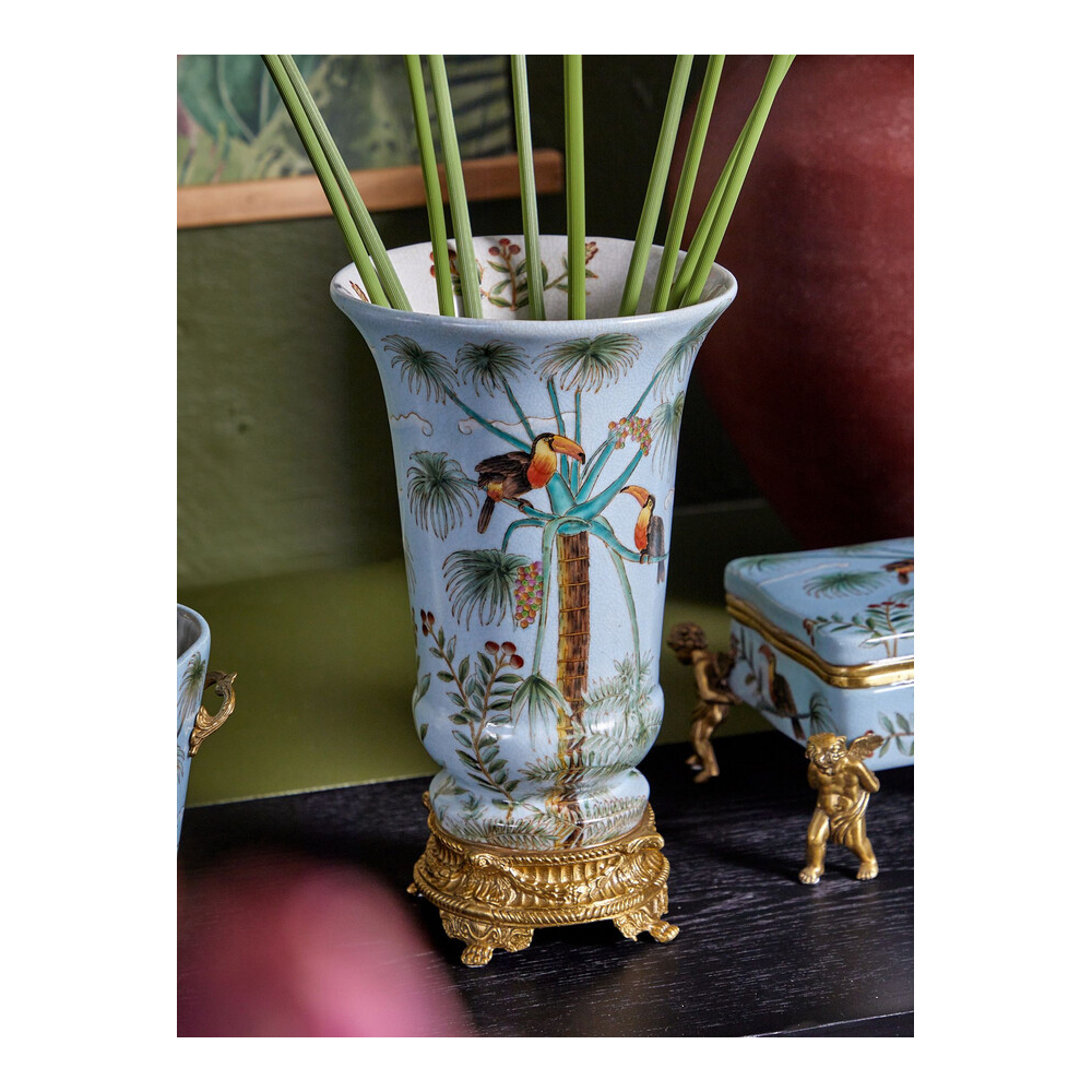 Ваза из фарфора с бронзовыми элементами Tropical Garden