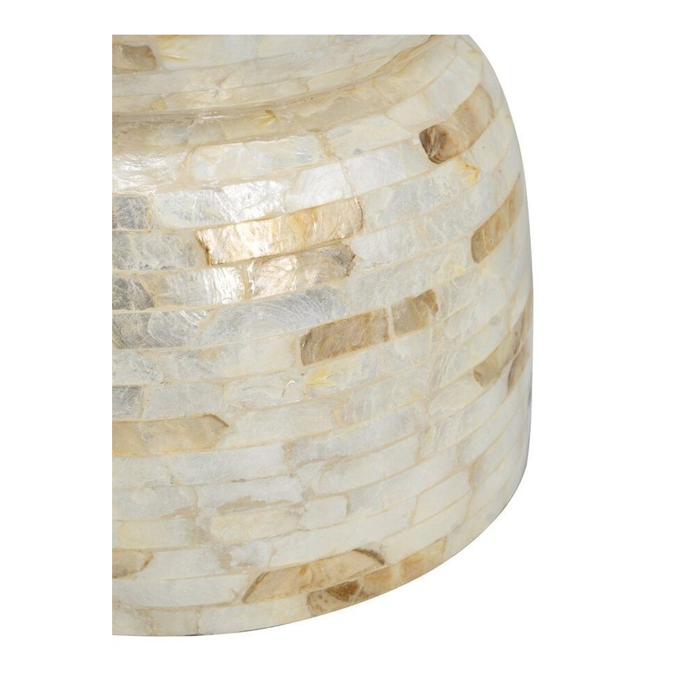 Приставной столик с мозаичным рисунком из раковин устриц Bone Inlay