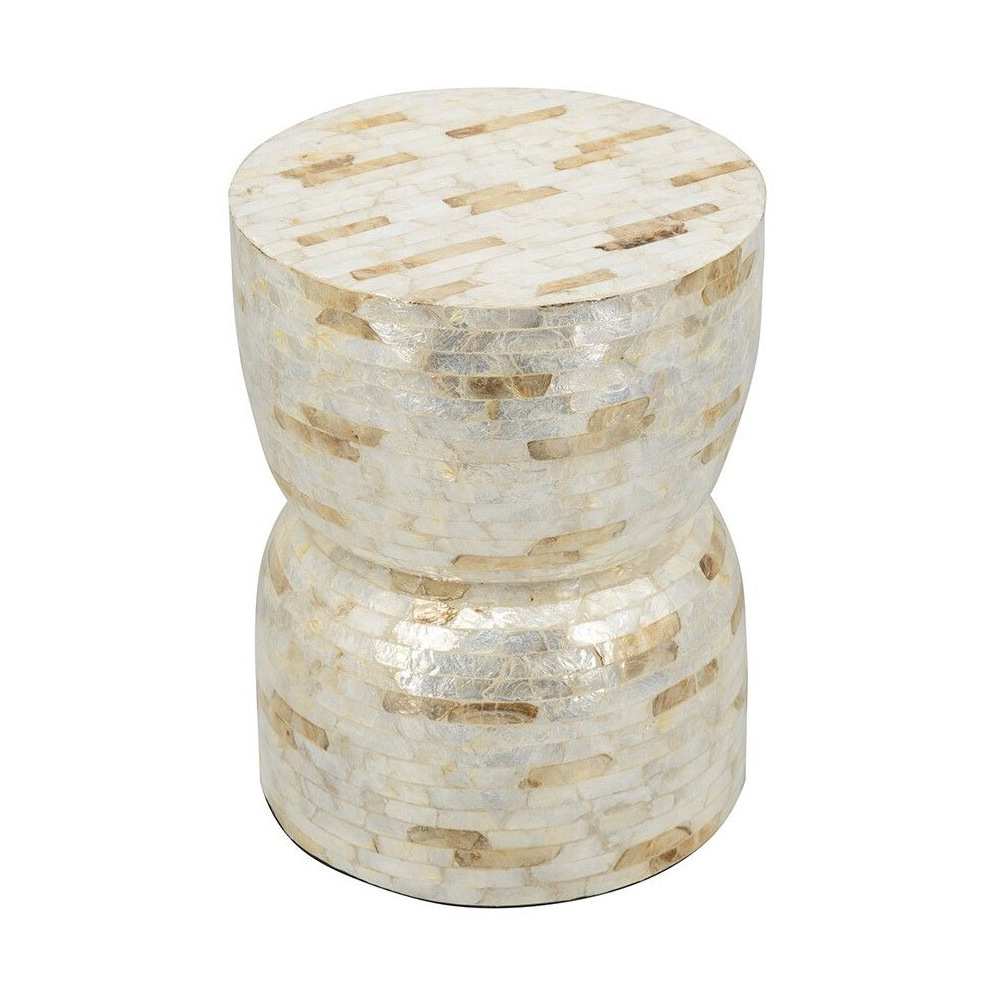 Приставной столик с мозаичным рисунком из раковин устриц Bone Inlay