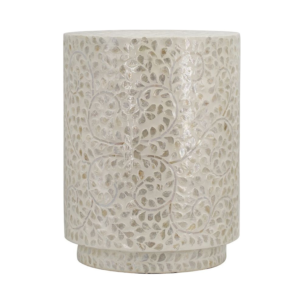 Приставной столик с рисунком из раковин устриц Bone Inlay