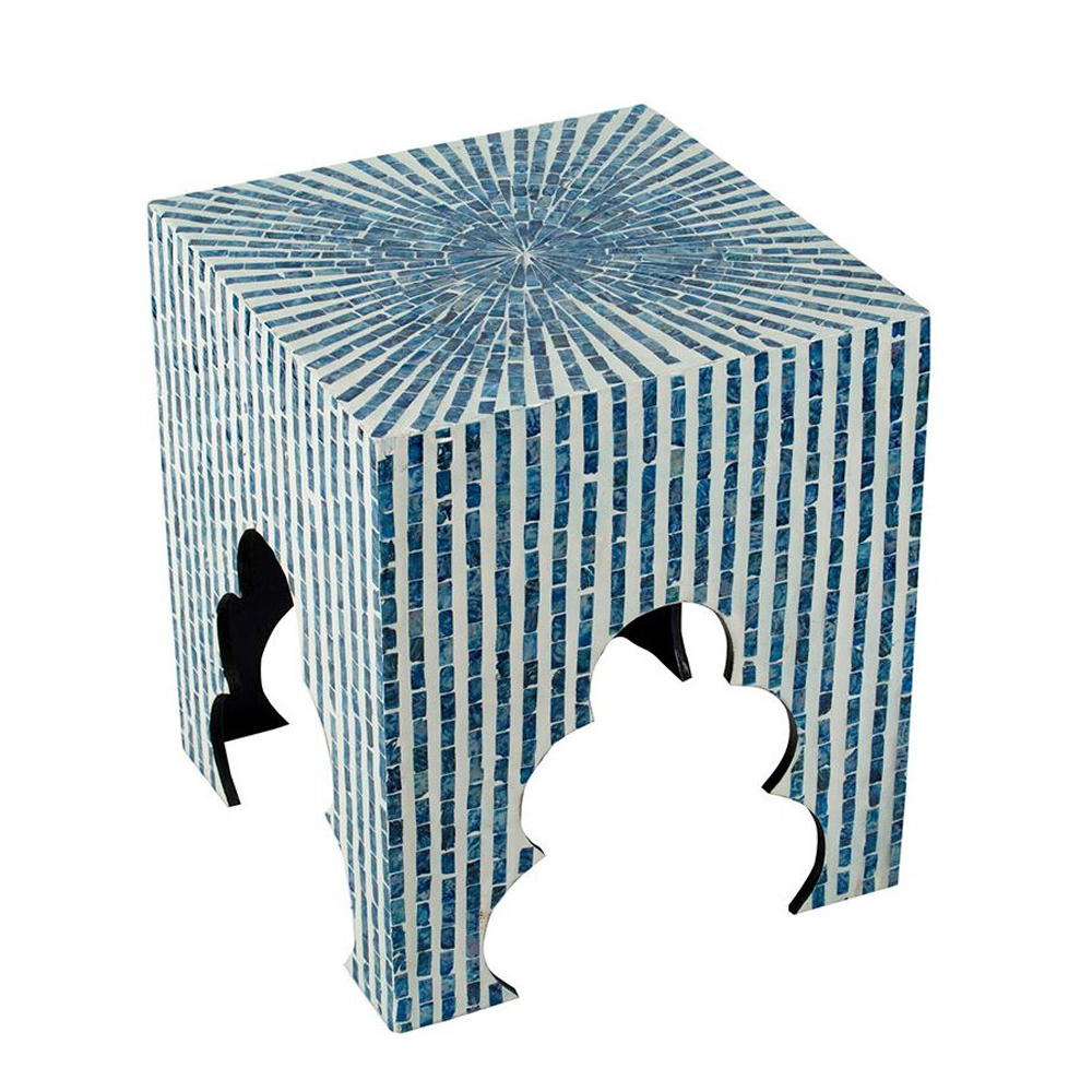 Приставной столик с инкрустацией раковинами устриц Bone Inlay