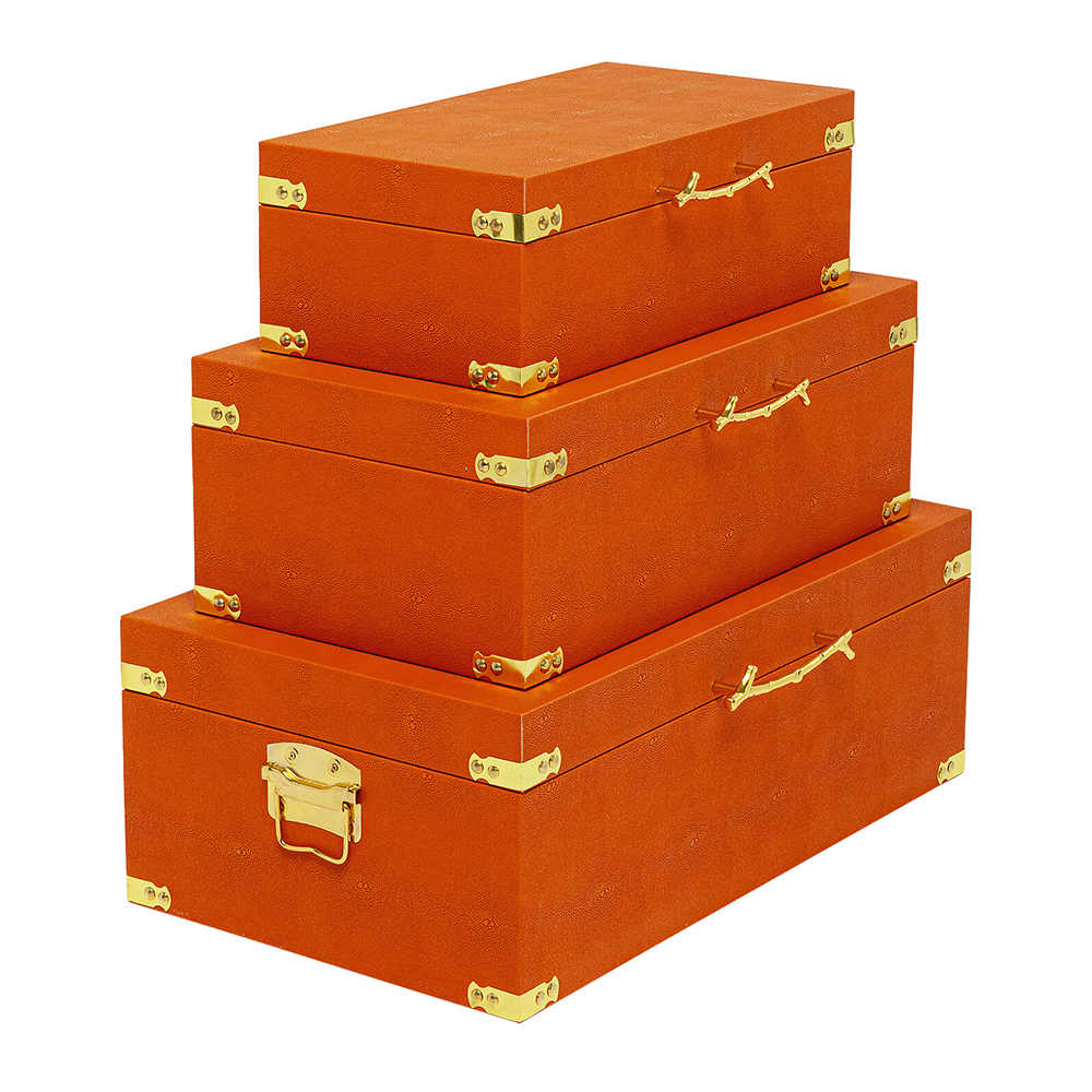 Комплект оранжевых чемоданов Golden Twigs