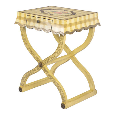 Приставной столик с ящиком в стиле ретро Vintage Rustic Tablecloth