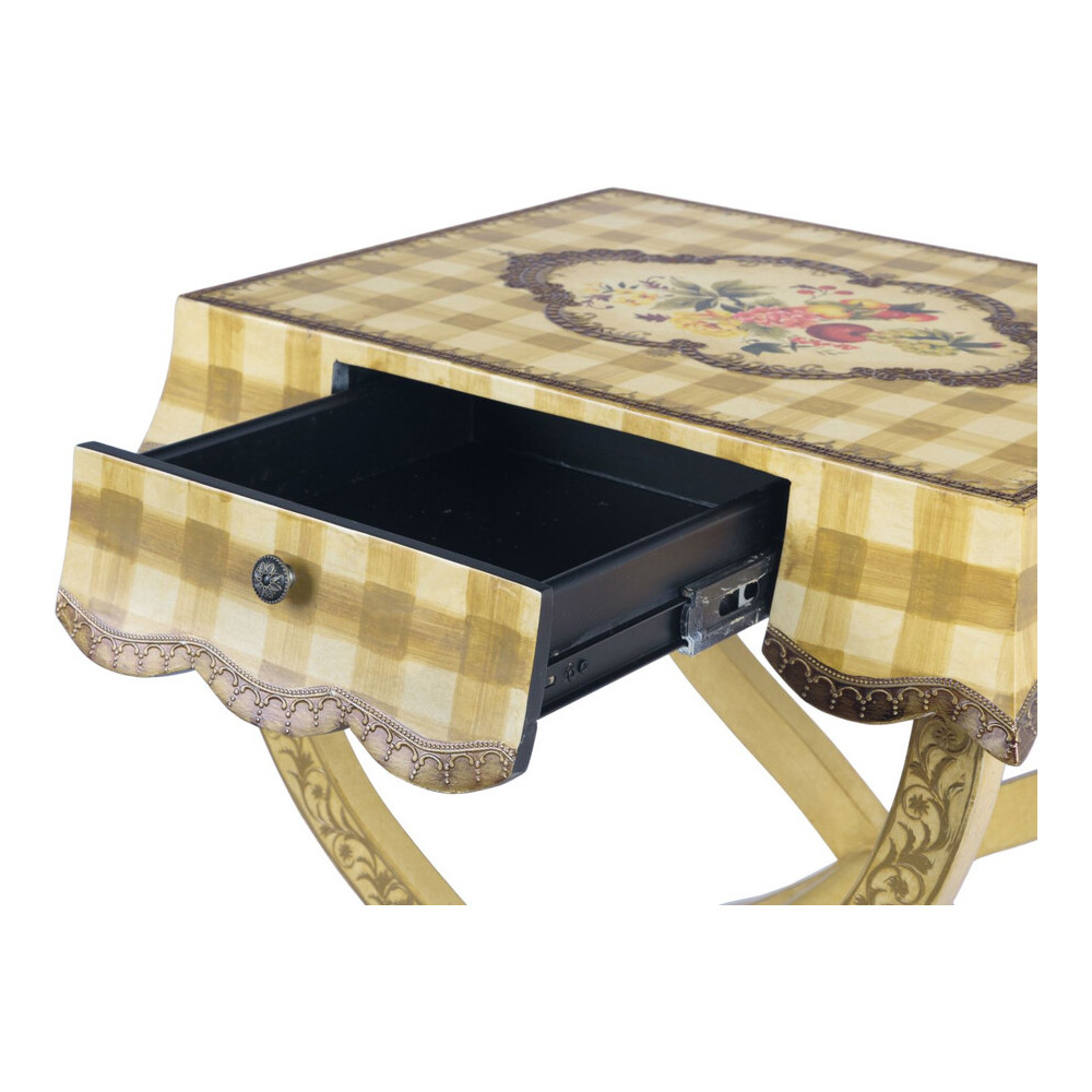 Приставной столик с ящиком в стиле ретро Vintage Rustic Tablecloth