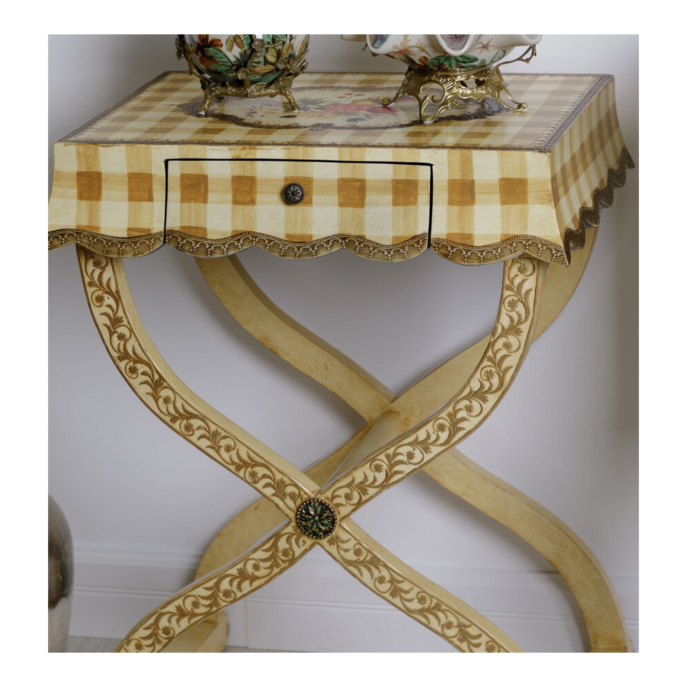 Приставной столик с ящиком в стиле ретро Vintage Rustic Tablecloth
