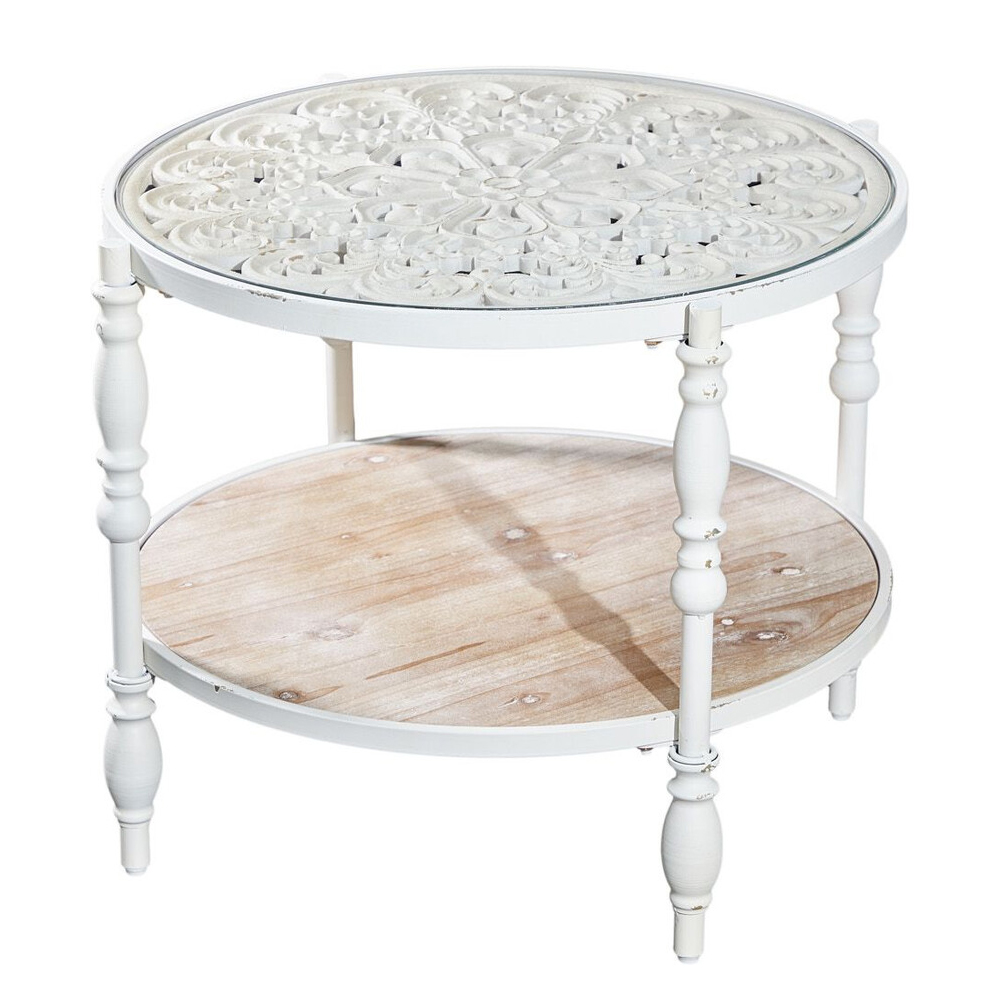 Журнальный столик из натурального дерева в винтажном стиле Openwork Coffee Table