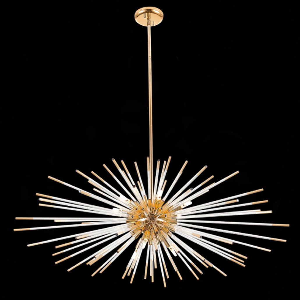 Дизайнерский светильник с лучами Morning Sun Chandelier Gold