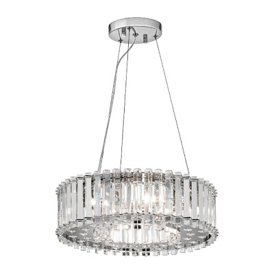 Люстра подвесная круглая с множеством вертикальных прямоугольных кристаллов Kichler