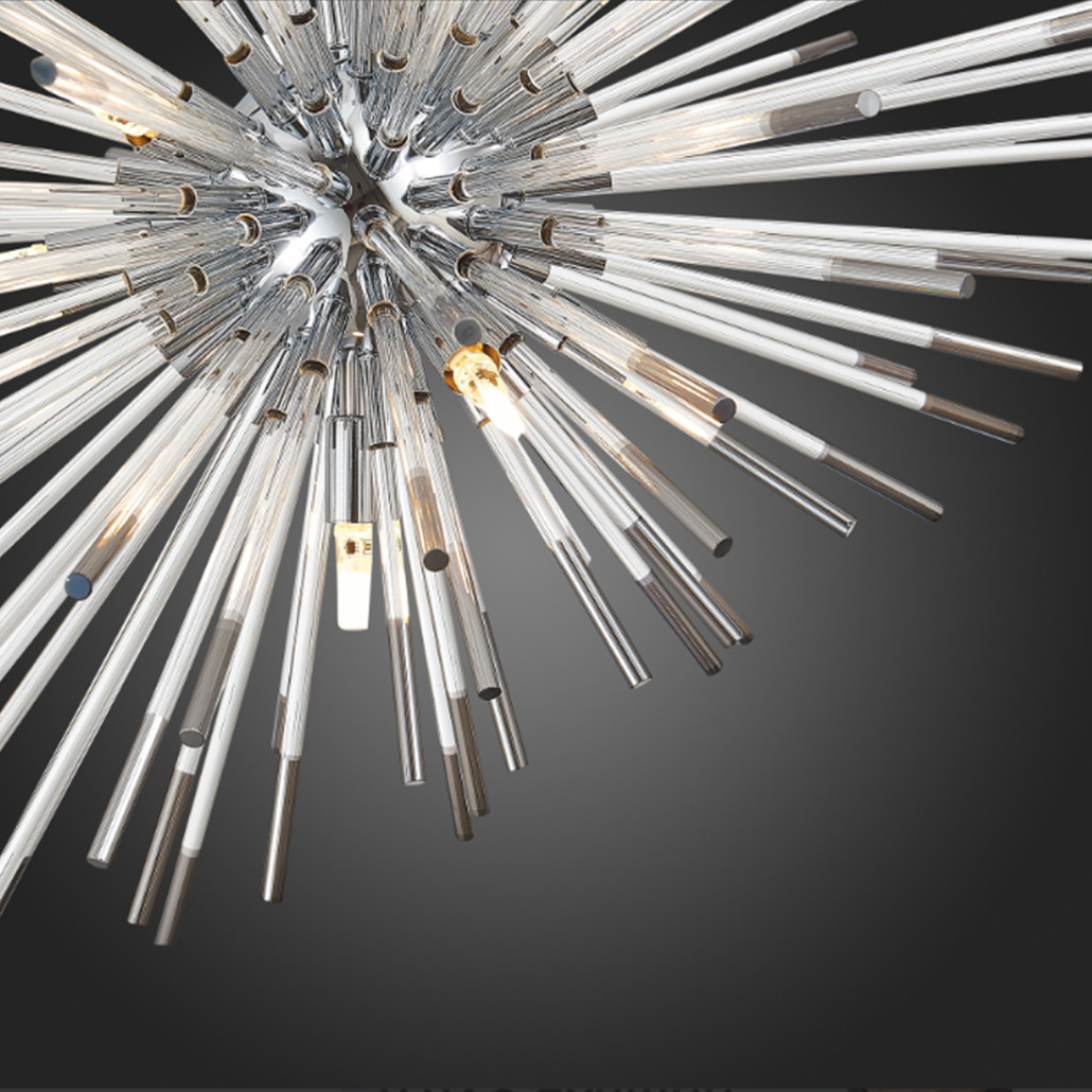 Дизайнерский светильник с лучами Morning Sun Chandelier Silver