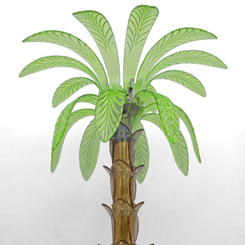 Торшер Glass Decorated Palm Floor Lamp Green Листья Пальмы