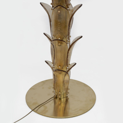 Торшер Glass Decorated Palm Floor Lamp Green Листья Пальмы