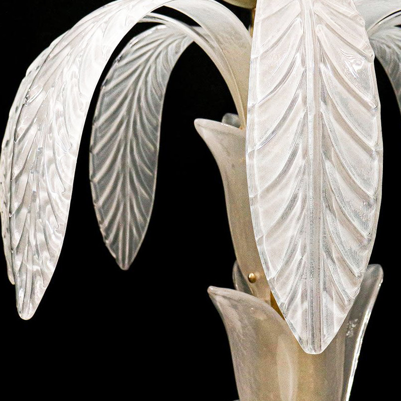 Торшер Glass Decorated Palm Floor Lamp White Листья Пальмы