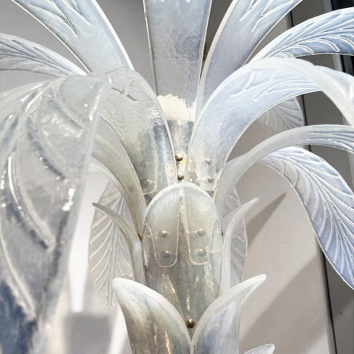 Торшер Glass Decorated Palm Floor Lamp White Листья Пальмы