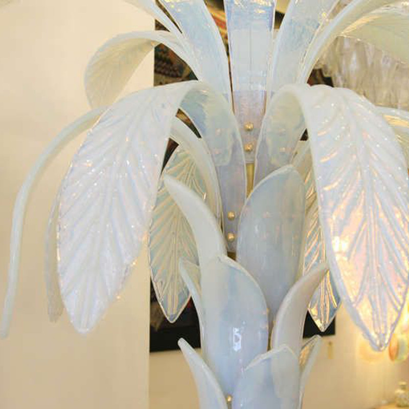 Торшер Glass Decorated Palm Floor Lamp White Листья Пальмы