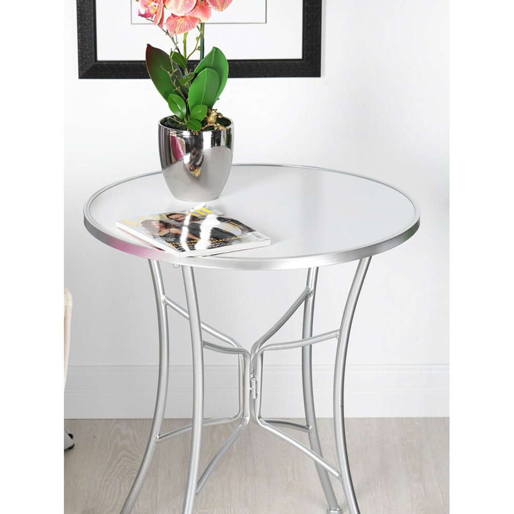 Столик приставной с круглой столешницей на серебристом основании Scenical Table