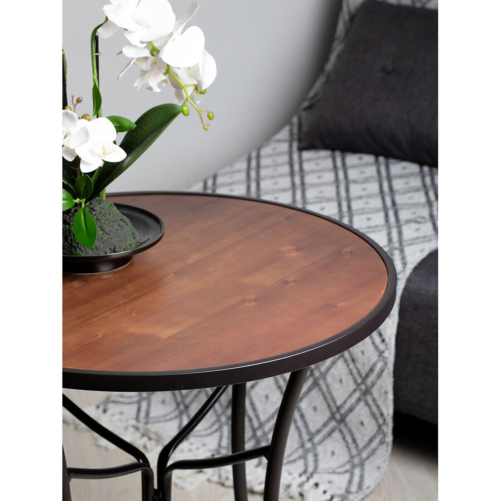 Столик приставной с круглой столешницей на металлическом черном основании Scenical Table