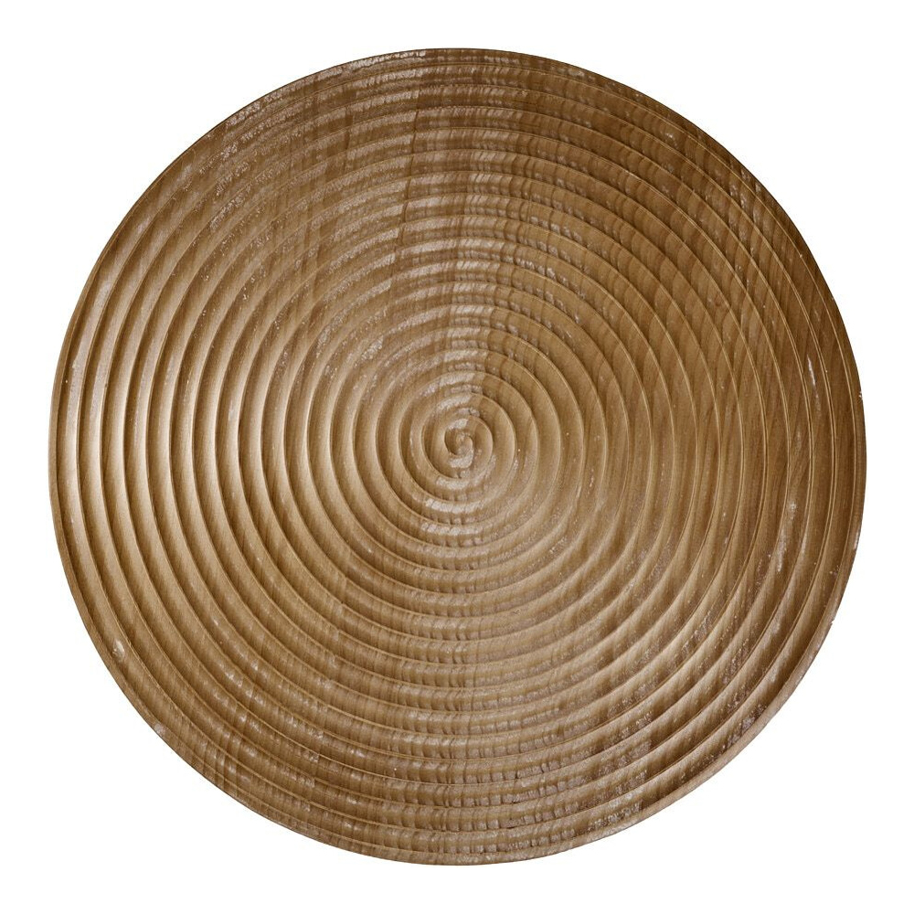 Журнальный столик с круглой фактурной столешницей из натурального дерева Vortex