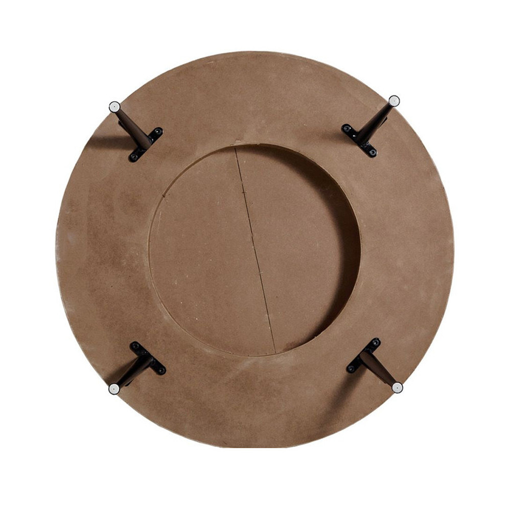 Журнальный столик с круглой фактурной столешницей из натурального дерева Vortex